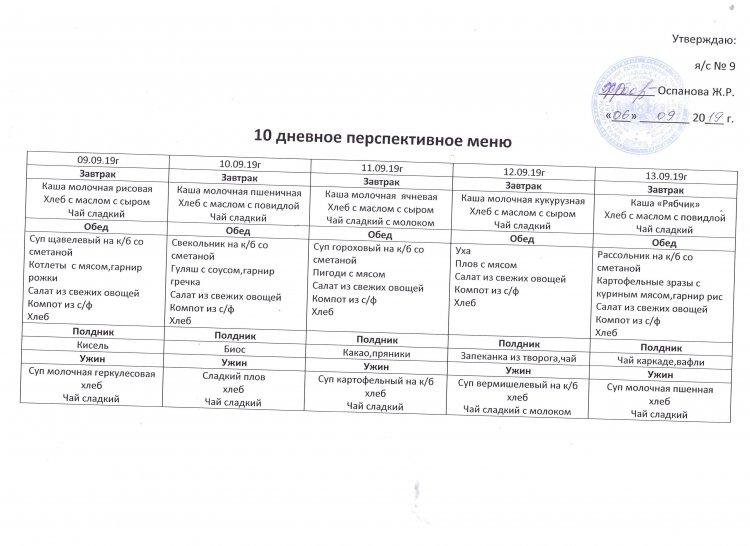 10-дневное перспективное меню