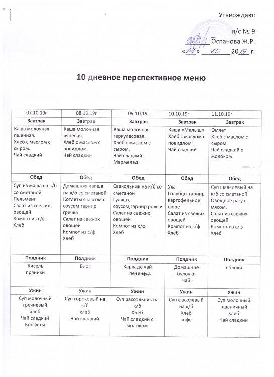 10-дневное перспективное меню