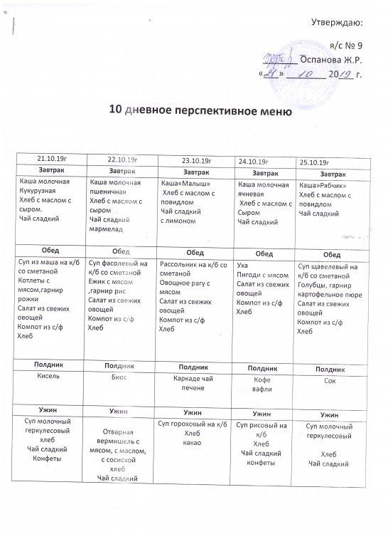 10-дневное перспективное меню