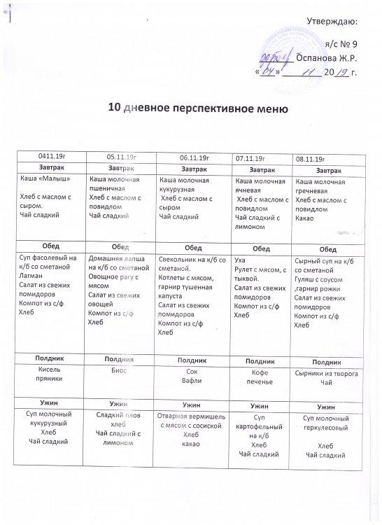 10-дневное перспективное меню