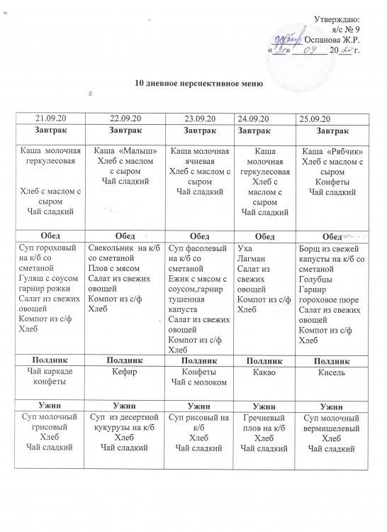 10-дневное перспективное меню