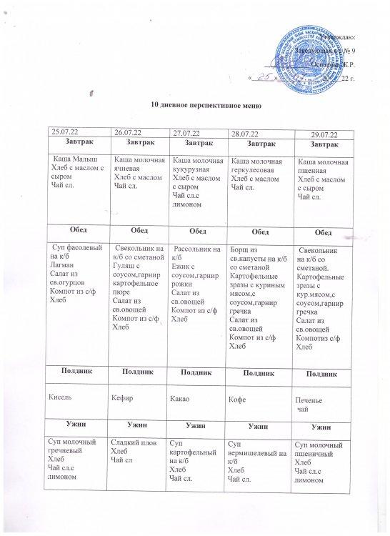 10-дневное перспективное меню